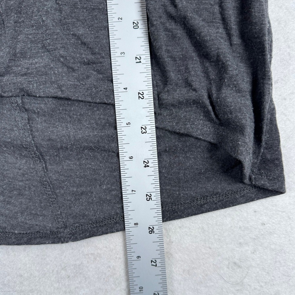Lucky Brand Mens Charcoal Gray Gold Metallic Floral High Low Long Sleeve Top M - Picture 3 of 6